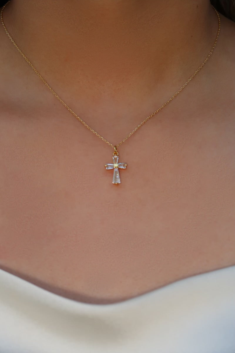 Baguette Cross Necklace
