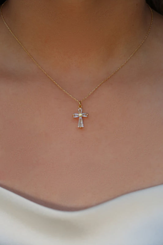 Baguette Cross Necklace