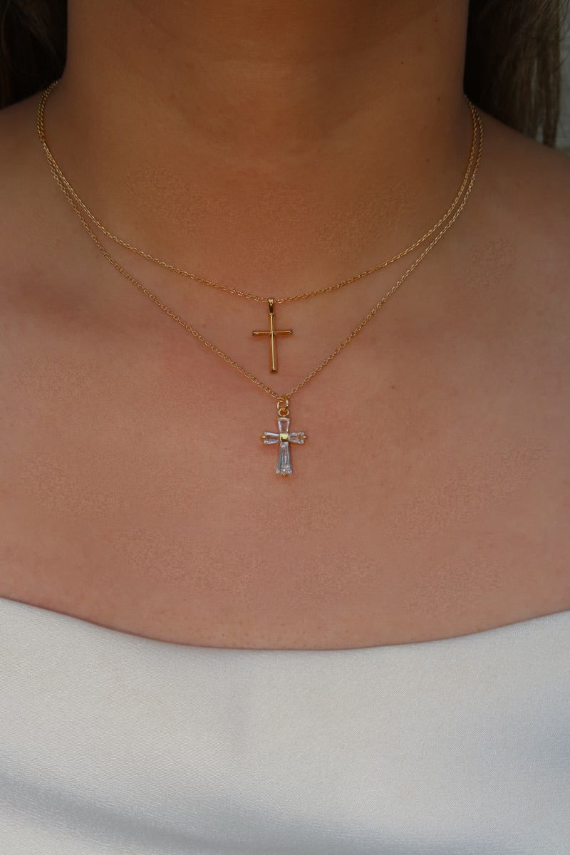 Baguette Cross Necklace