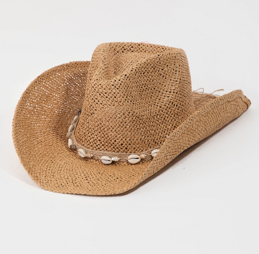 Shell Rope Strap Cowboy Hat