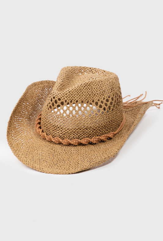 Straw Braid Cowboy Hat