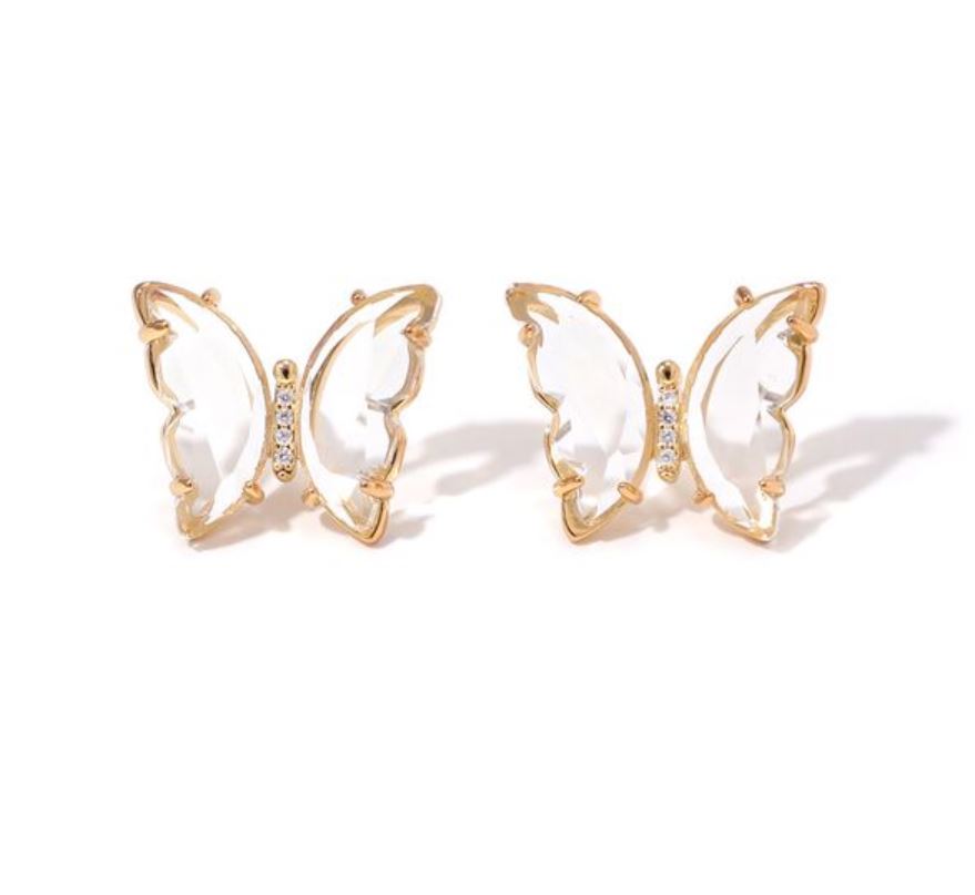 Crystal Butterfly Studs