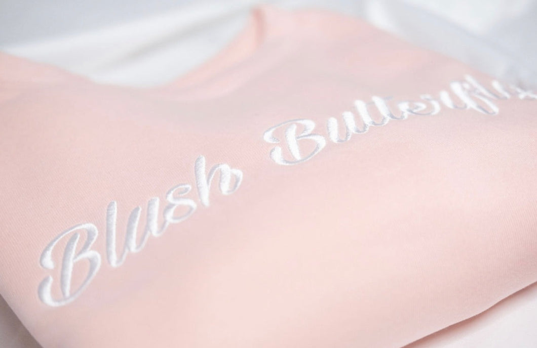 Blush Butterfly Sweatshirt & Shorts